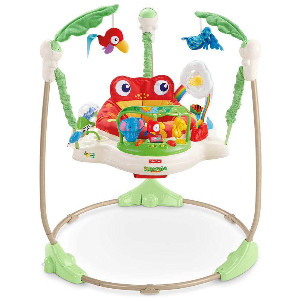 Fisher Price（フィッシャープライス） レインフォレスト・ジャンパルー 【室内遊具 ジャンプ遊び メロディ＆ライトアップ 高さ3段階調節  1ヶ月〜1歳半頃対応】【送料無料】 | トイザらス・ベビーザらス