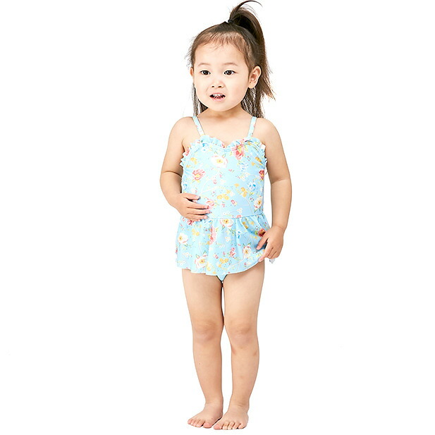 楽天市場 ベビーザらス限定 Sophitica 花柄 ワンピース水着 ライトパステルブルー 90cm トイザらス ベビーザらス