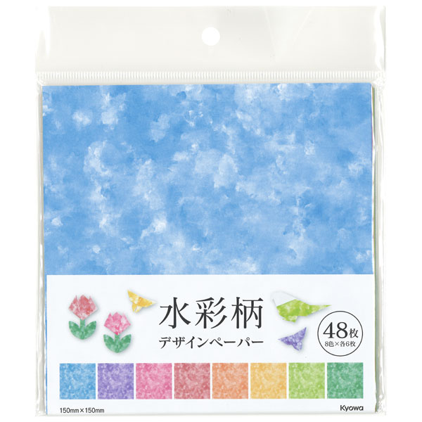 楽天市場】【メール便可】デザインペーパー 水彩柄 48枚 : おもちゃの