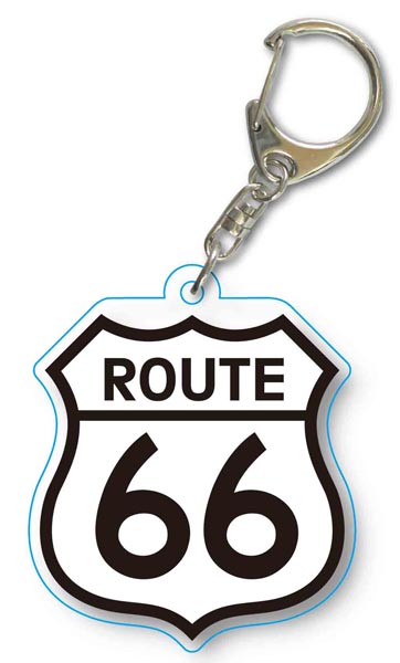 楽天市場 メール便可 アクリルキーホルダー Route 66 A ルート66 キーホルダー アメリカ合衆国の国道66号線 マザーロードルート66 道路標識 グッズ トイトイ おもちゃ 景品 雑貨店