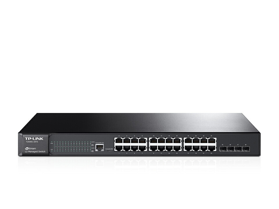 楽天市場 Tp Link Jetstream スマートスイッチングハブ Giga対応 24ポート L2管理機能付 ラックマウント 4 Sfp スロット T2600g 28ts Tp Linkダイレクト 楽天市場店