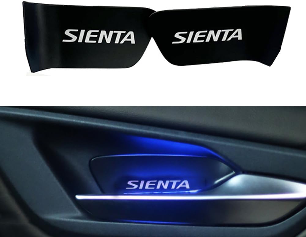 【トヨタ シエンタ 170系 専用設計】 インナードアランプ ロゴ発光 LED 7色切り替え可能 ルームランプ 内装 カスタムパーツ 互換品 2枚セット