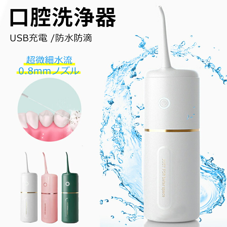 口腔洗浄器 ジェットウォッシャー 口腔洗浄機 usb充電式 防水 3段階調節 強力 マウスウォッシャー ウォーターフロス 口内洗浄器 ウォーターピック  歯間ブラシ デンタルケア 歯間洗浄 歯石 歯茎ケア 歯垢除去 フロス 口臭対策 携帯 持ち運び ポータブル 最大82%OFFクーポン