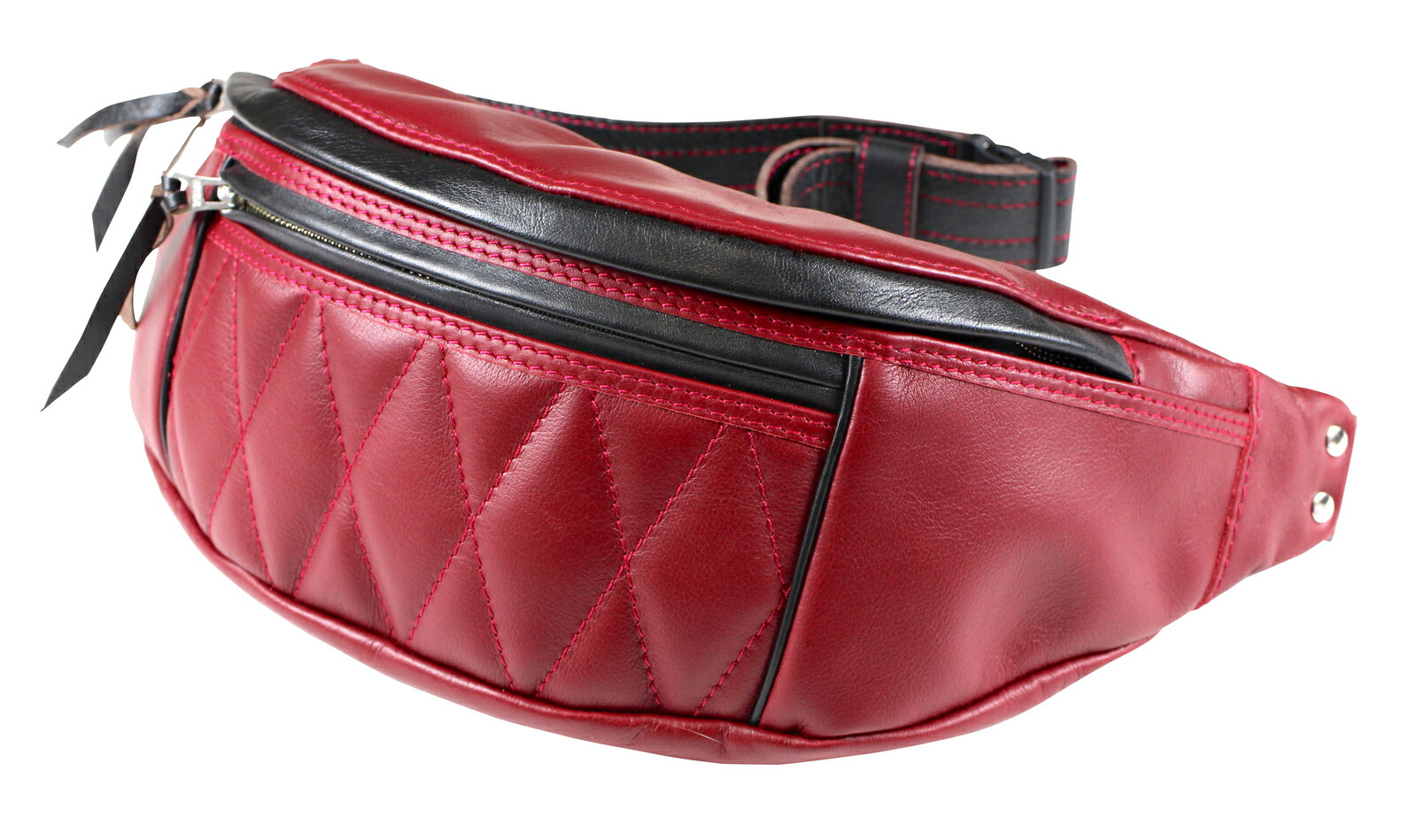 ウエストライド　ホースハイド　ボディバッグ 赤　ウエストバッグ WESTRIDE ウエストライド【RIDING WAIST BAG】≪BLACK