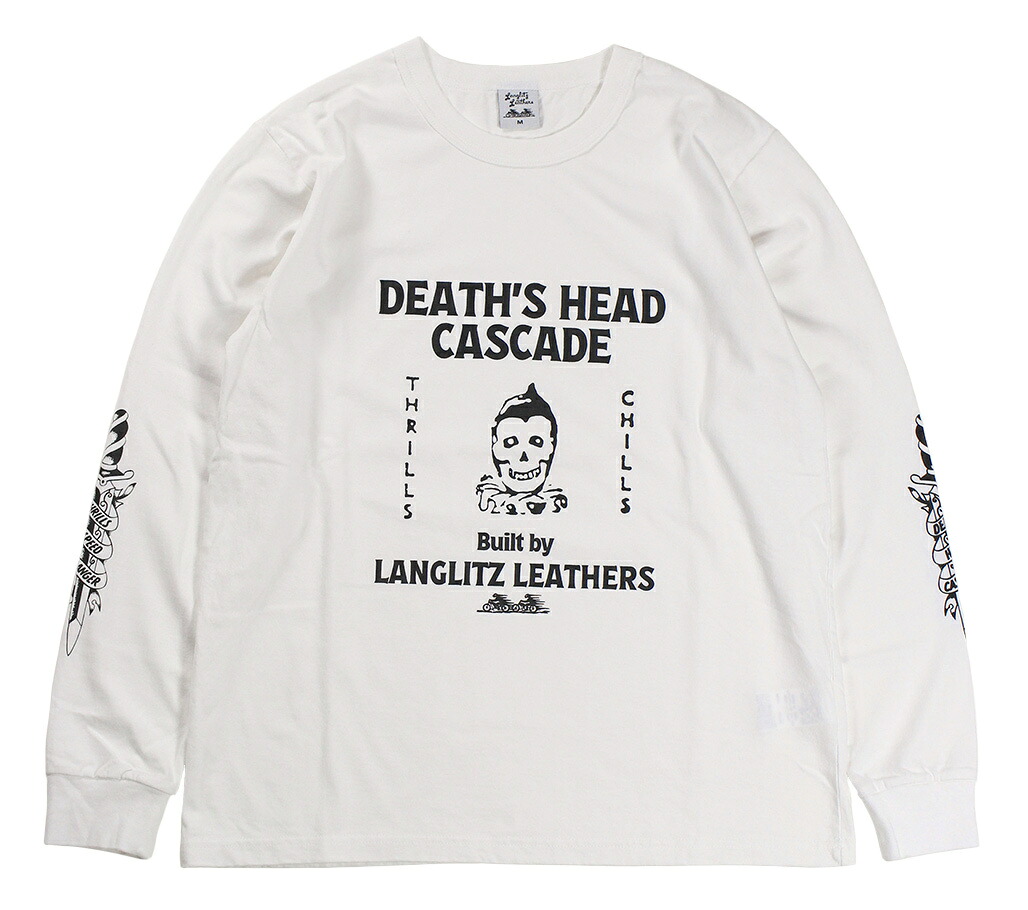 Langlitz Leathers [-L/S Tee DHC-4- WHITE×BLACK size.S,M,L,XL,XXL]