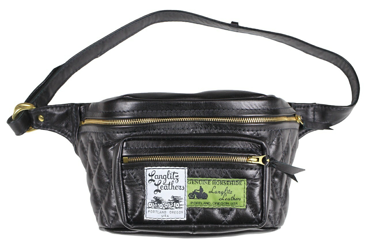 卸売 Langlitz Leathers -Padded Outside Pocket Waist Bag- BLACK