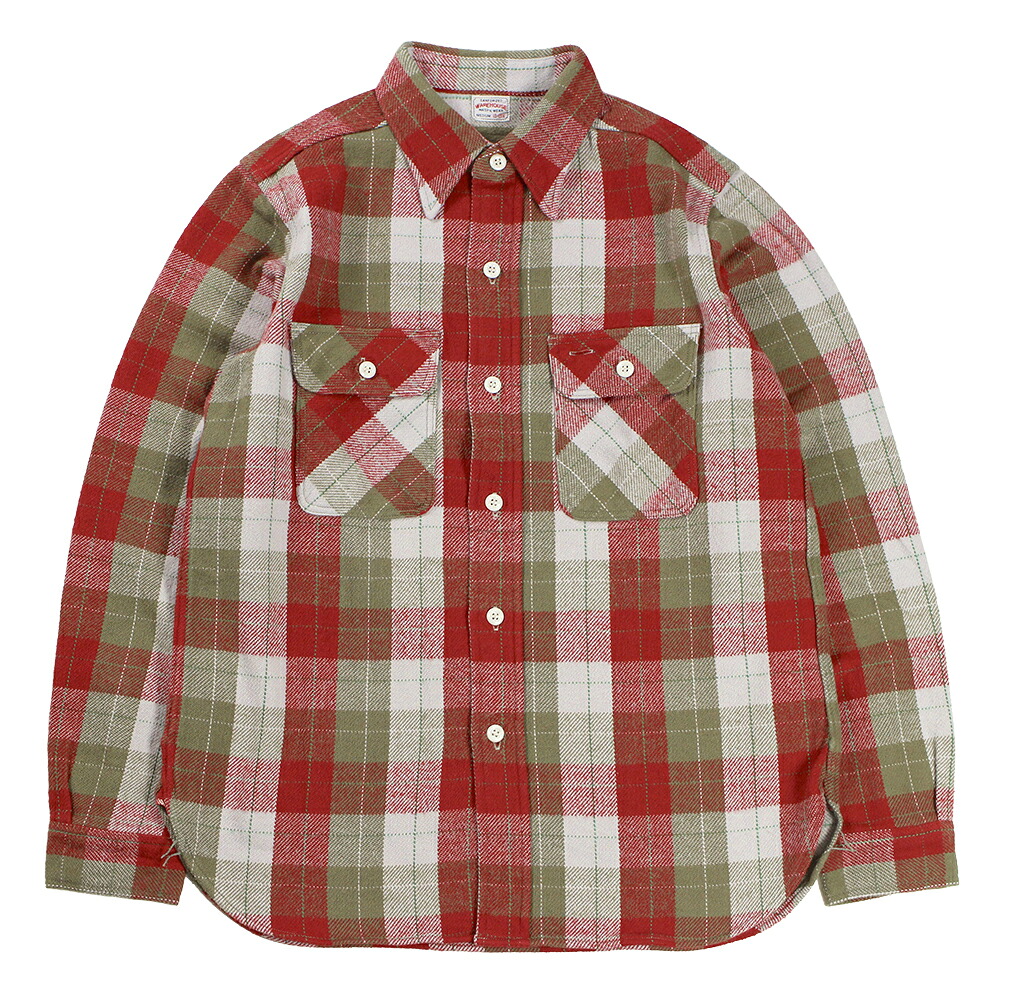 WAREHOUSE & CO. ["Lot 3104 FLANNEL SHIRTS E柄 ONE WASH" レッド size.S,M,L,XL]｜TRACK 店
