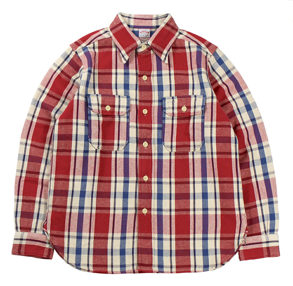 WAREHOUSE & CO. ["Lot 3104 FLANNEL SHIRTS D柄 ONE WASH" レッド size.S,M,L,XL]｜TRACK 店