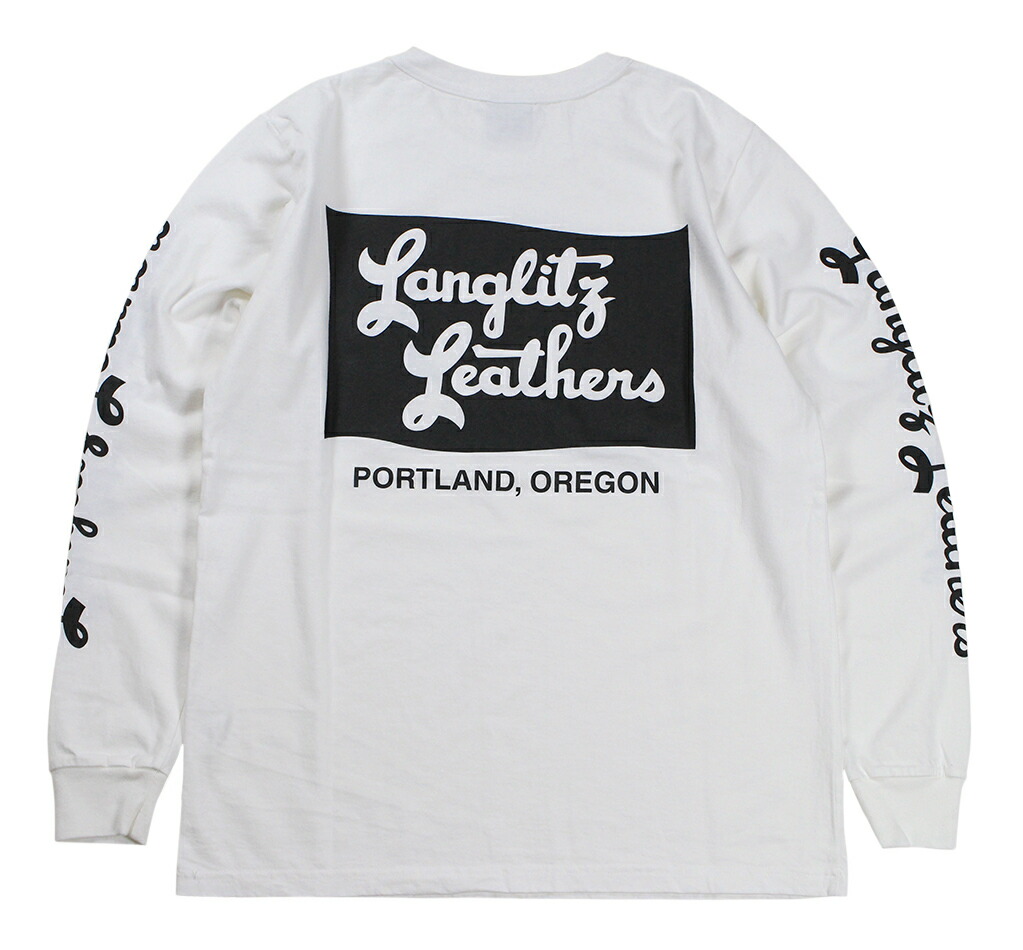 Langlitz Leathers [-LLC-004 Long Sleeve T-shirt Type A Flag- WHITE size.S,M,L,XL,XXL]