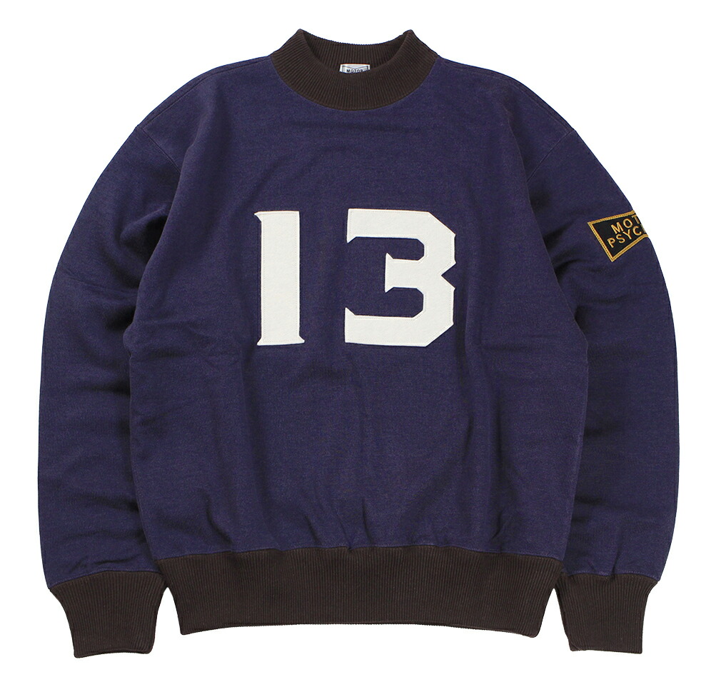 FREEWHEELERS \u0026 CO. ＜MOTOR PSYCLONE GARAGE SERIES＞ [\"#13\"" COTTON/RAYON DOUBLE FACE SWEAT SHIRT #2534015 FADE NAVY×JET BLACK×STRAW size.S,M,L,XL,XXL]"