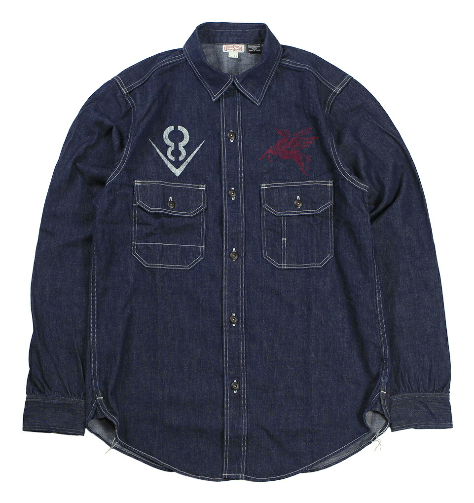 FREEWHEELERS & CO. [HOTRODDER CUSTOM "V8 ROADSTER" Birner MECHANIC SHIRT #2623003 8.5oz INDIGO DENIM size.14,15,16,17,17 1/2]｜TRACK 店