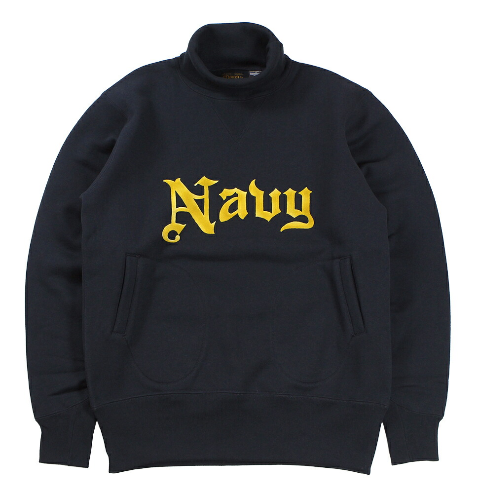 FREEWHEELERS \u0026 CO. [\"U.S.NAVY BNY DRYDOCK #4\"" TURTLE NECK SWEAT SHIRT #2534010 JET NAVY size.36,38,40,42,44,46]"