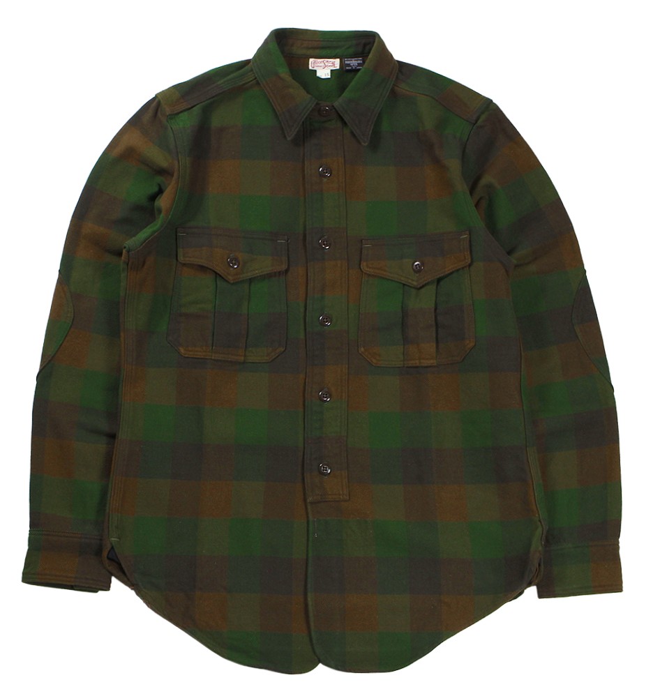 FREEWHEELERS & CO. ["BaldyGus" MECHANIC SHIRT #2533008 BOTTLE GREEN&times;KHAKI BROWN&times;DARK OLIVE DRAB size.15,16,17,17 1/2]｜TRACK 店
