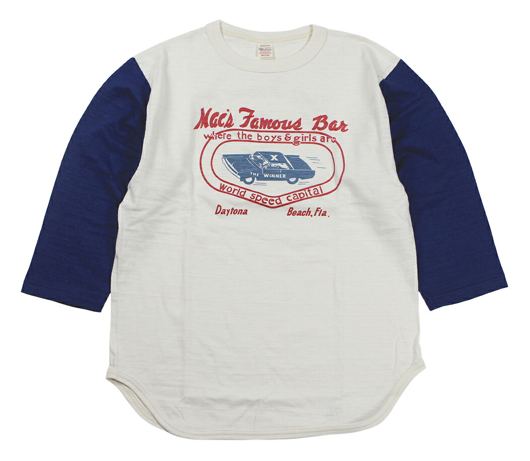 WAREHOUSE \u0026 CO. [\"Lot 4800 7分袖野球T MAC\u0027S FAMOUS BAR\"" 皮膚軟化剤×米国海軍 size.S,M,L,XL]"
