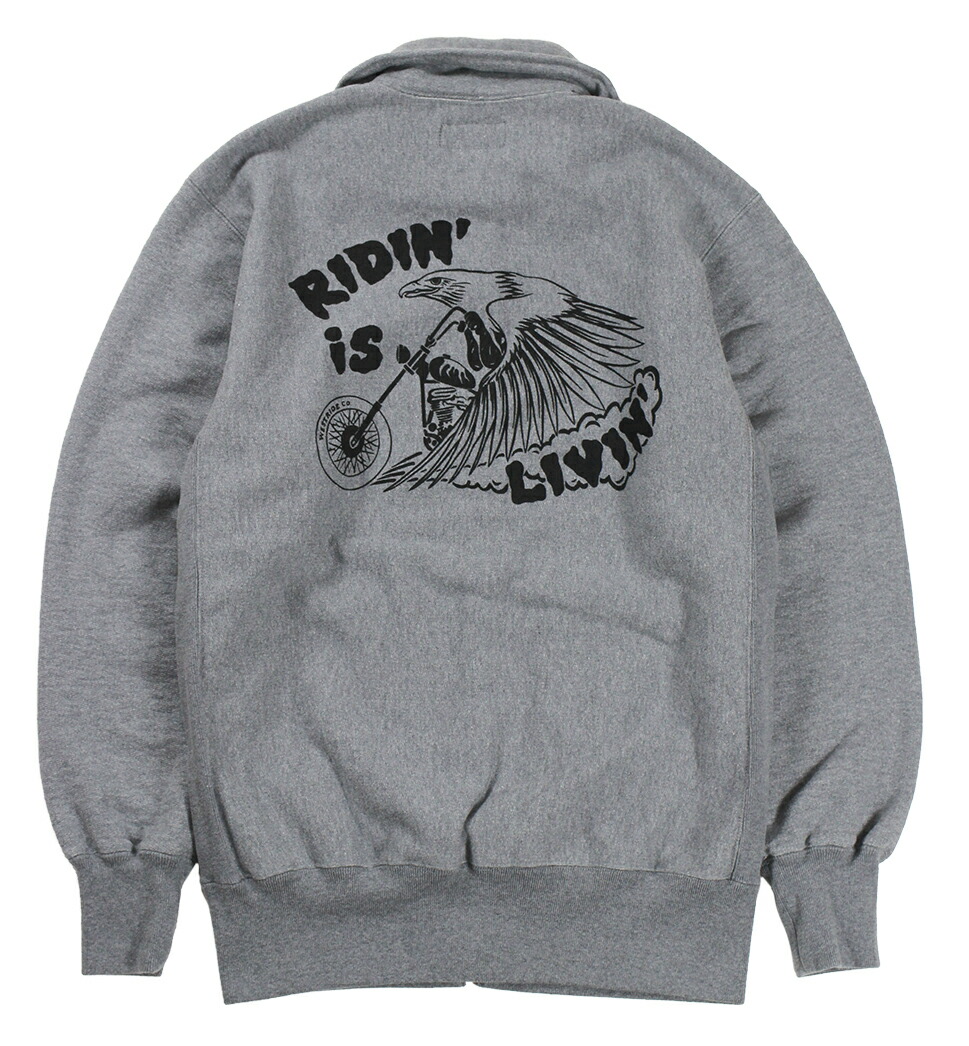 WESTRIDE [-FULL ZIP SWEAT: RIDIN’ IS LIVIN’- H.GRAY size.34,36,38,40,42,44] トップス-パーカー