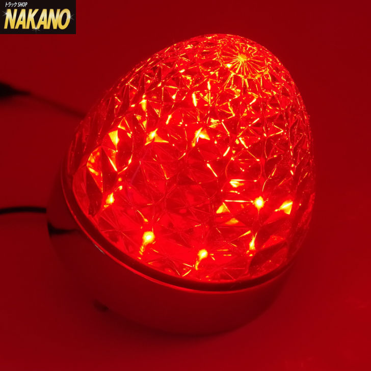 トラック用 LED クリスタルS マーカー 24V レッド/レッド メッキベース 大型車/中型車/4t/2t/｜トラックショップNAKANO店