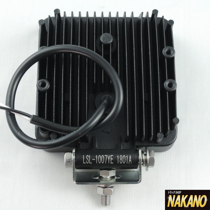 【LED作業灯(角)10V-80V共通27W(LED色:イエロー)】消費電力を抑えスポット光で遠くまで明るく照らす作業灯DC12V・DC24V・DC48Vの乗用車からトラック、建機などに/ワークランプ/安全灯/黄色/日本ボデーパーツ/JB/LSL-1007YE/