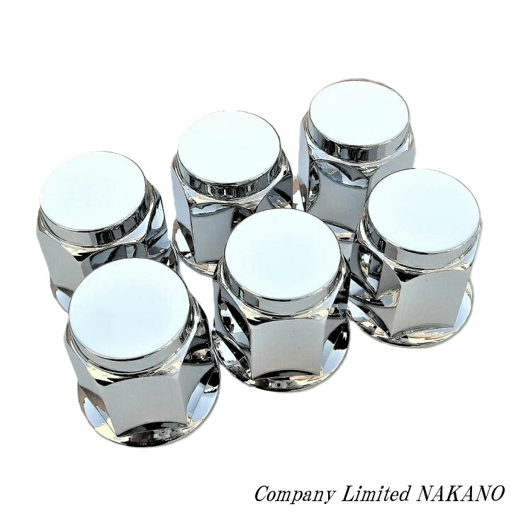 トラック用 ナットキャップ 6ヶ入 フラット 500448 ABSクロームメッキ 41mm×51mm /ナットカバー|トラックショップNAKANO店