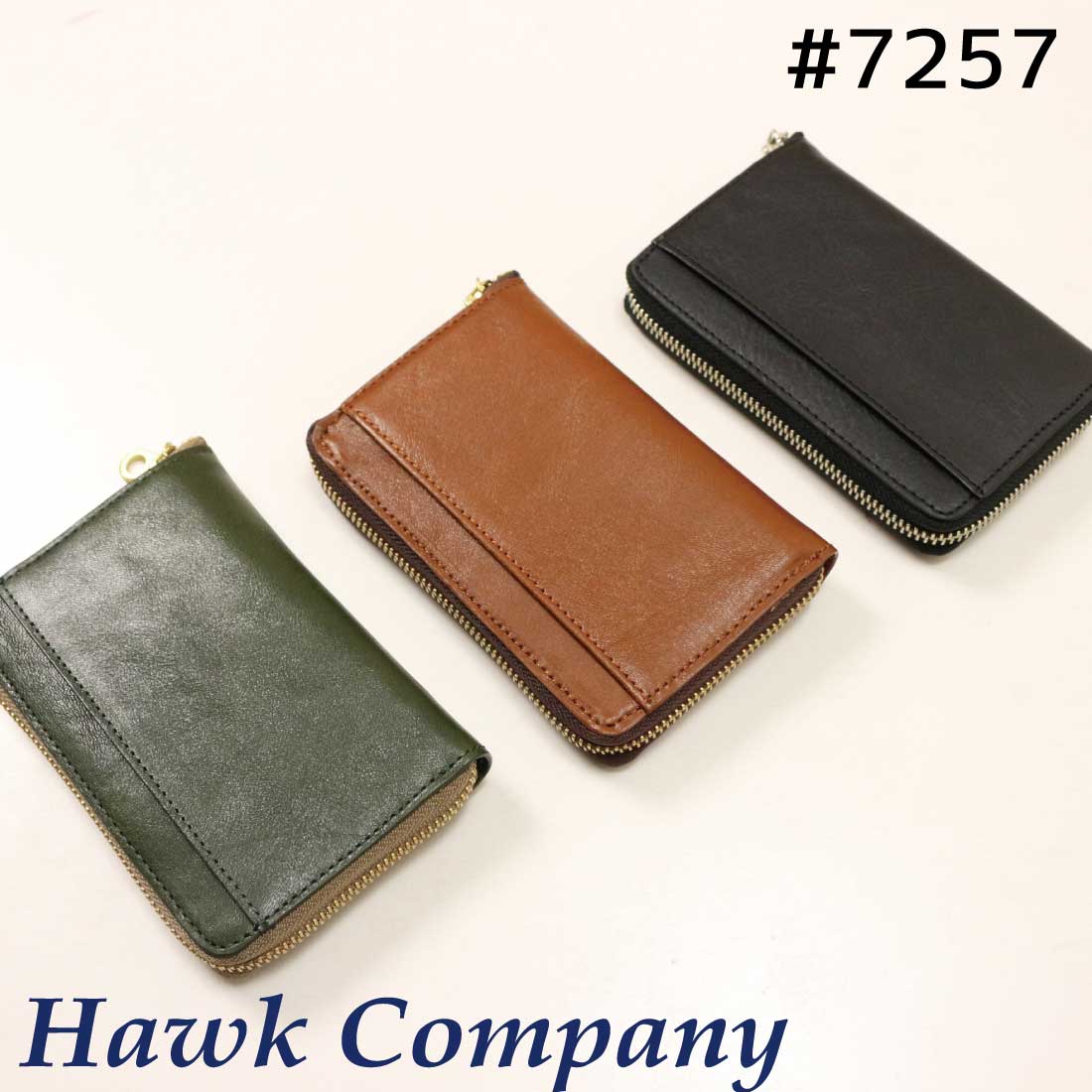 Hawk Company フォーク貴社 紙入れ 7257 ラウンド ウォレット 二つ折り紙入れ  メンズ レディース ユニ一発やる