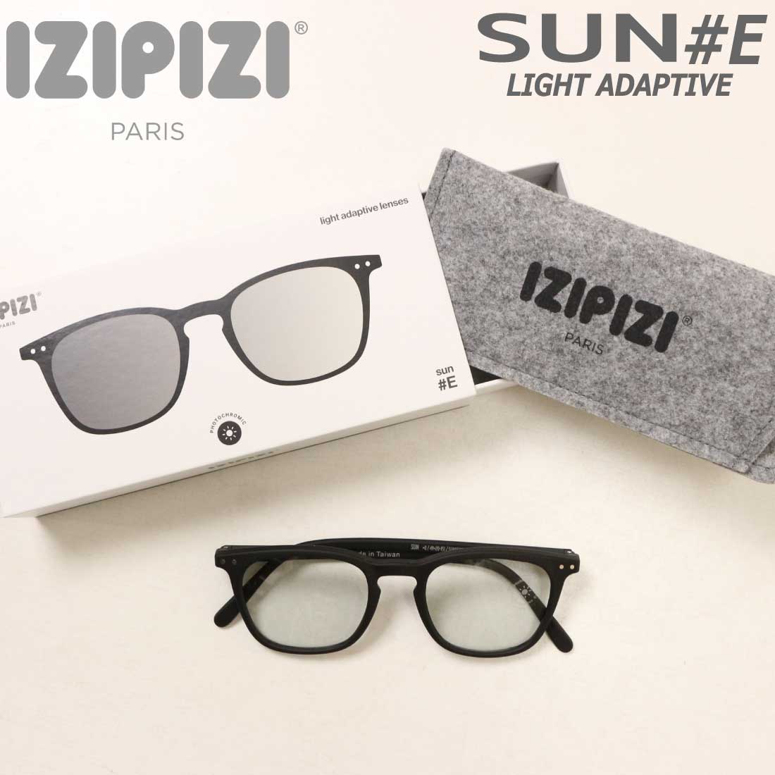 IZIPIZI イジピジ サングラス SUN LIGHT ADAPTIVE #E 調光レンズ スクエアフレーム 紫外線 日常使い 旅行 アウトドア メンズ レディース｜jeans trad blue