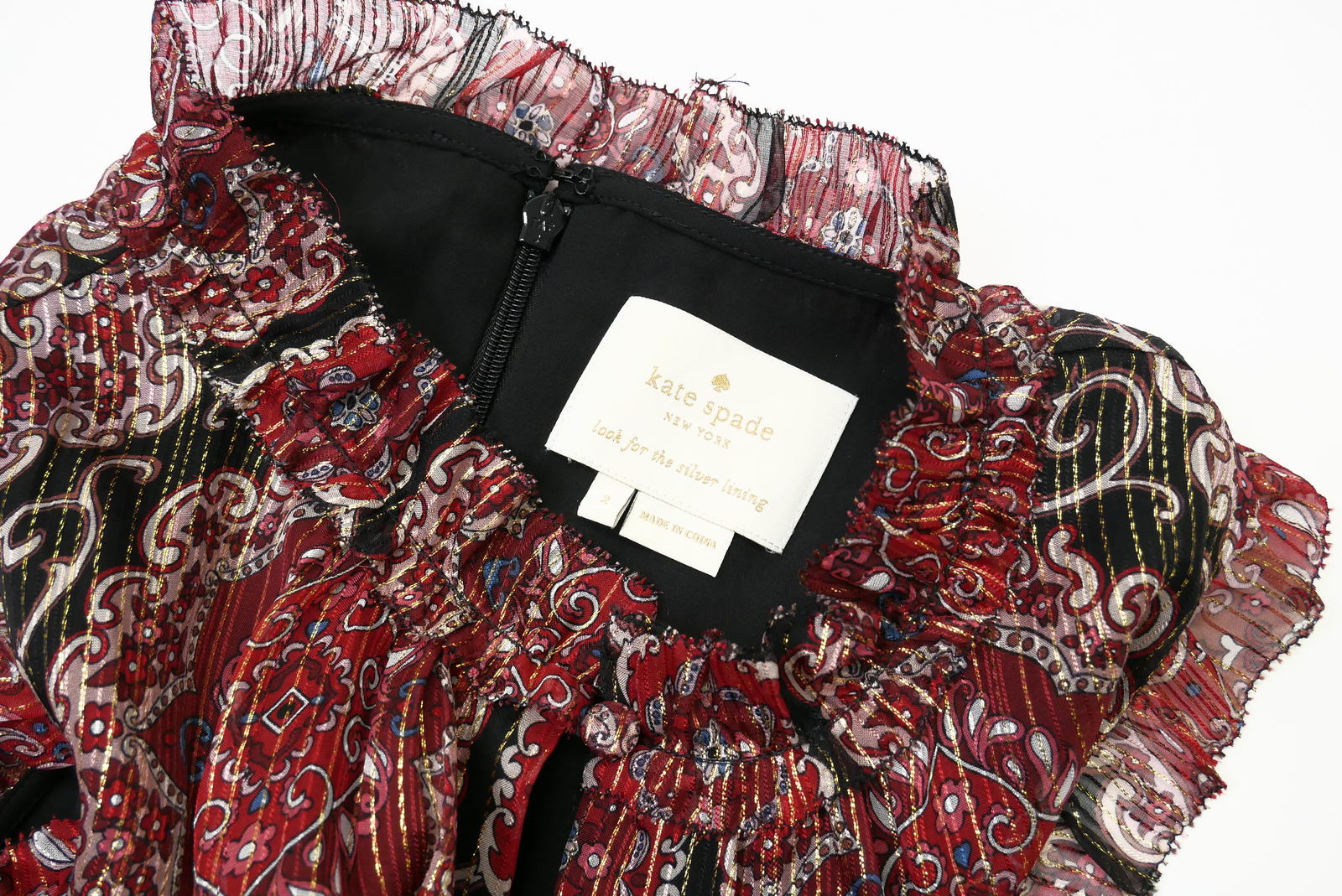 Web限定 美品 Kate Spade New York ケイトスペード Medallion Metallic Dress メダリオンメタリックドレス ワンピース レディース サイズ2 レッド系 ラメ ブランド古着 中古 Gh1277 トレード店 人気no 1 本体 Erieshoresag Org