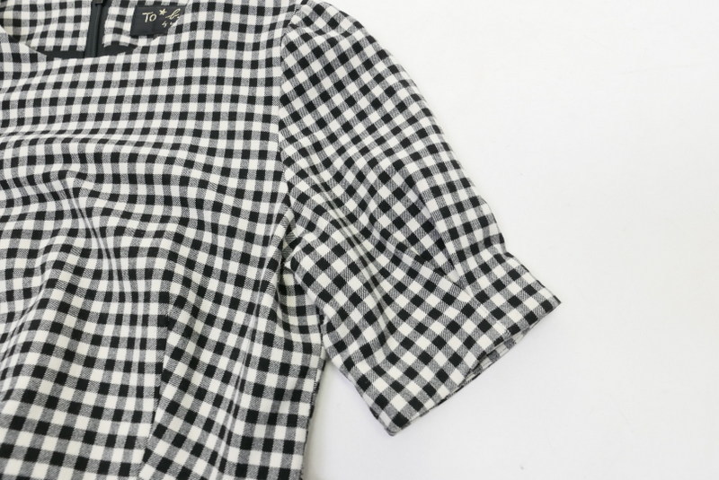 美品 To B By Agnes B トゥービー バイ アニエスベー ノースリーブ ワンピース レディース サイズ36 ホワイト ブラック系 ギンガムチェック柄 ウエストベルト ブランド古着 中古 Gh68 Butlerchimneys Com