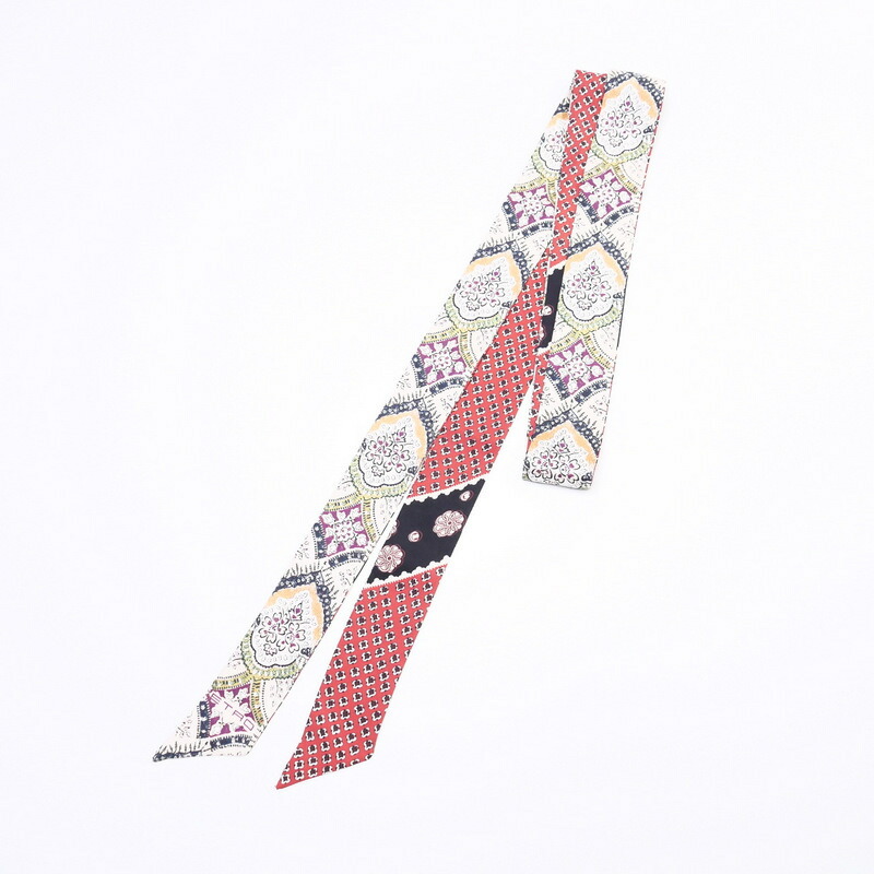 第1位獲得！】 □美品□ETRO エトロ シルクツイル タイスカーフ リボン 