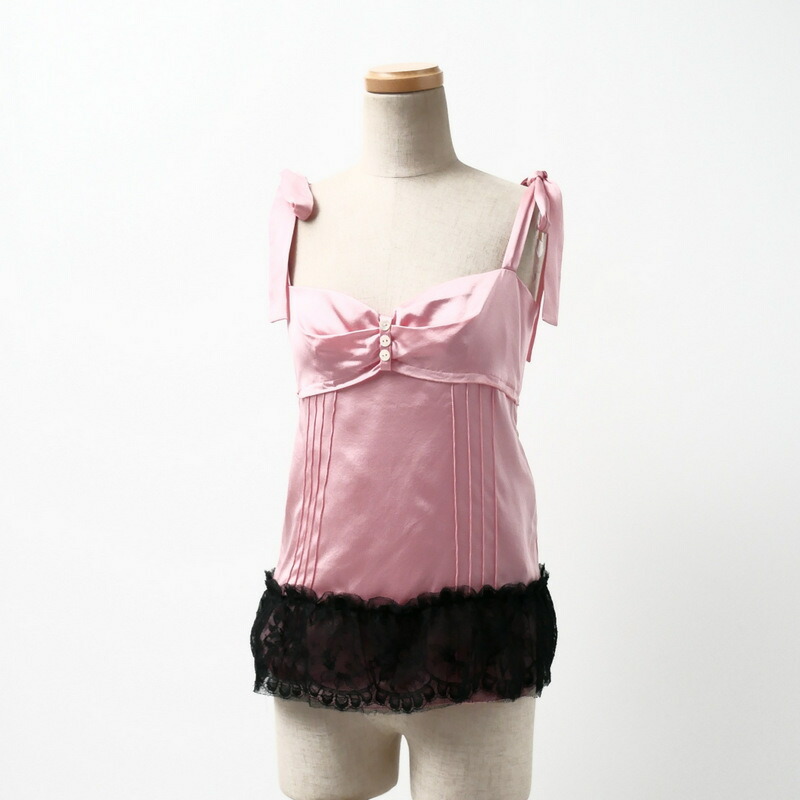 CHANEL レースキャミソール サイズ2 CHANEL レースキャミソール サイズ2 丸胴編み レースキャミソール