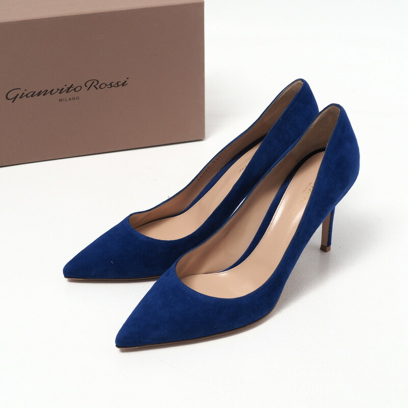 ヒールに Gianvito ジャンヴィトロッシ ブルー パンプスの通販 by 仕事