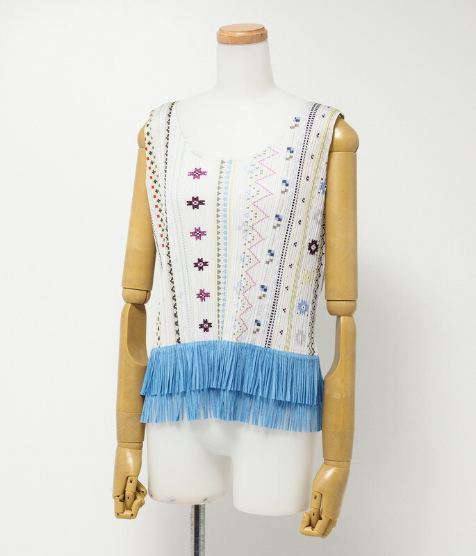 ISSEY MIYAKE - ■美品■PLEATS PLEASE ISSEY MIYAKE プリ―ツプリーズ イッセイミヤケ フリンジ ノースリーブ カットソー サイズ3 タンクトップ ブランド古着【中古】20240229/GP4365 □美品□PLEATS PLEASE ISSEY MIYAKE プリ―ツプリーズ イッセイ