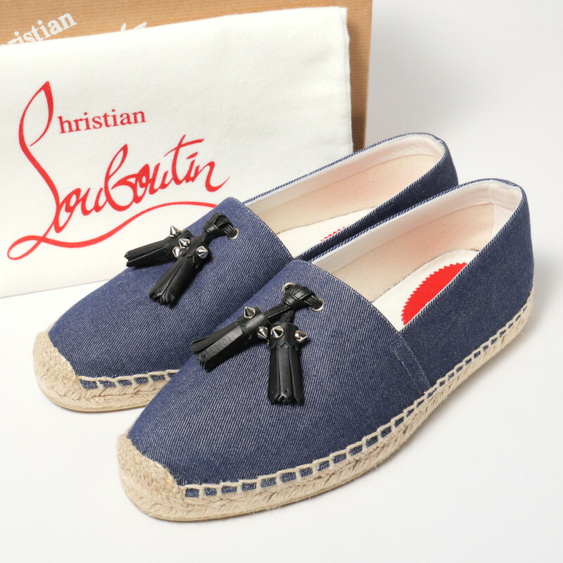 【希少】 Christian Louboutin スエードエスパドリーユ キャメル 