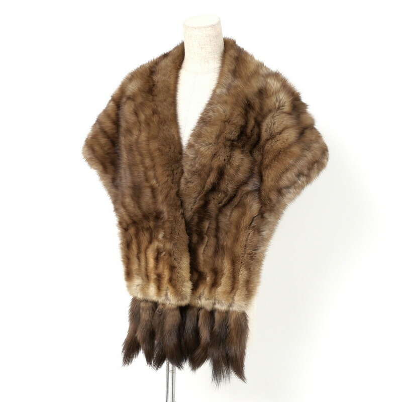 楽天市場】□未使用品□ショール ロシアンセーブル LILA 本毛皮 リアル