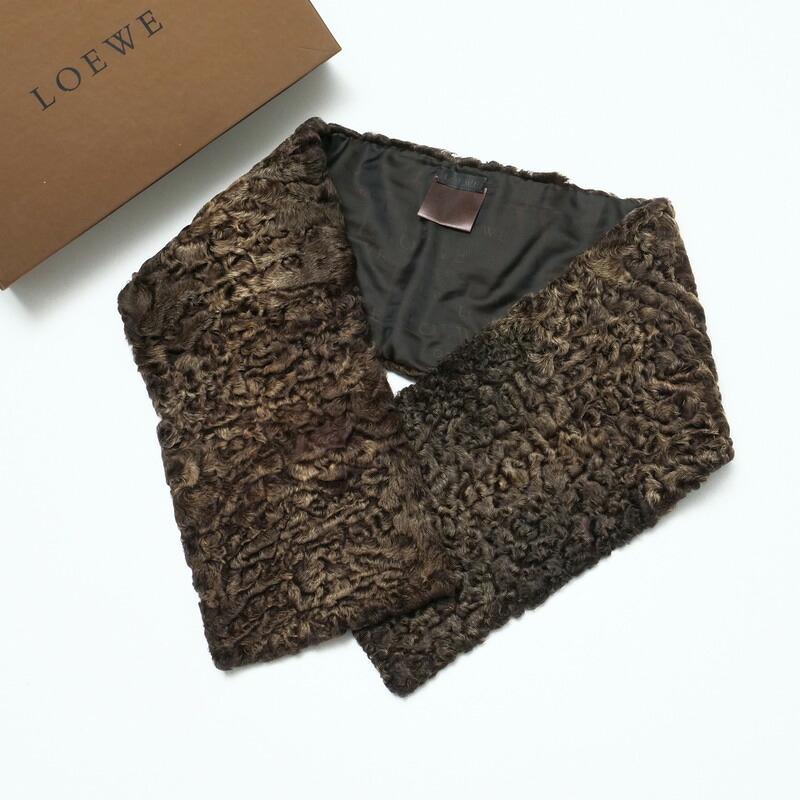 ■美品■LOEWE ロエベ ストール ショール アストラカン ファー 毛皮 マフラー イタリア製 ブランド古着【中古】20240822/RA0872｜トレード店
