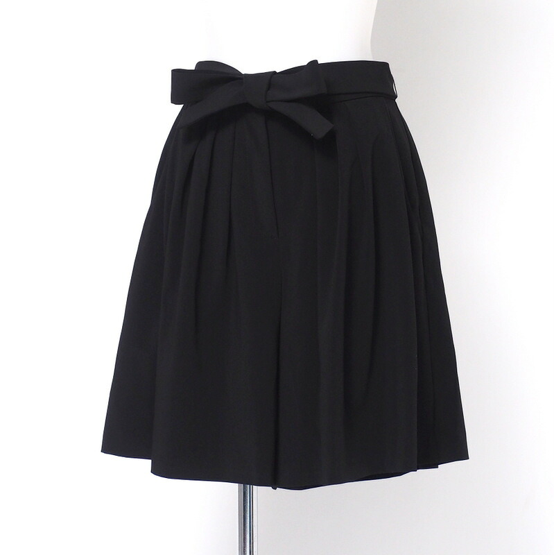 ■美品■FOXEY NEW YORK フォクシー ニューヨーク キュロット サイズ40 ショートパンツ ウエストリボンベルト ブランド古着【中古】20240902/RA0963