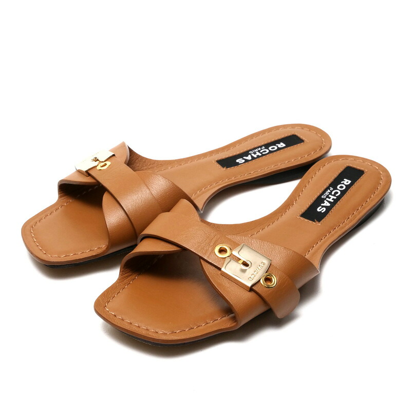 【プライスダウン】■美品■Rochas ロシャス サンダル サイズ35 フラットサンダル 靴 金具 イタリア製 ブランド古着【中古】20240903/RA0941|トレード店