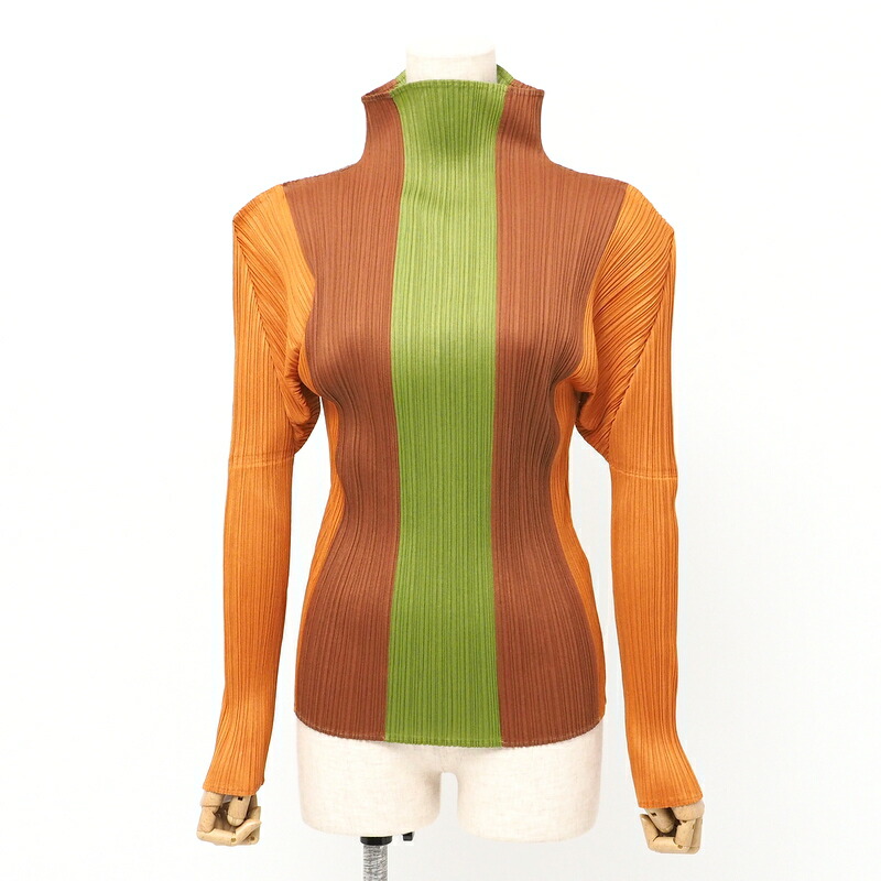 美品プリーツプリーズ、カットソー、ハイネック、大きいXL、イッセイミヤケ、日本製 PLEATS PLEASE 良品 ISSEY MIYAKE プリーツプリーズ イッセイ