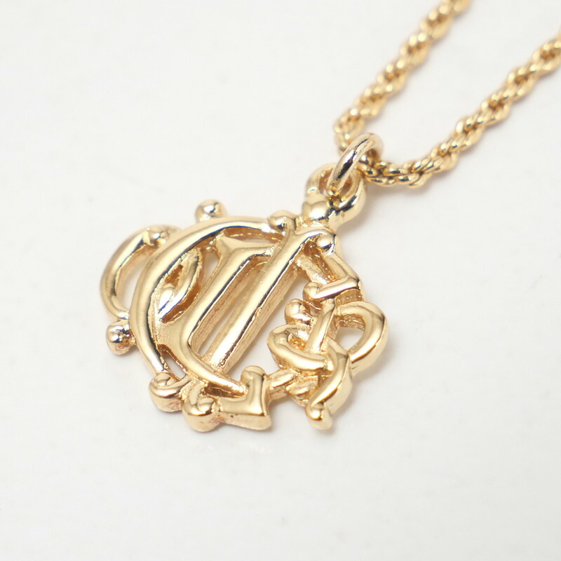 ■美品■Christian Dior クリスチャンディオール ヴィンテージ ネックレス ロゴ ゴールド ドイツ製 ブランド古着【中古】20241008/RA1395 21,444円