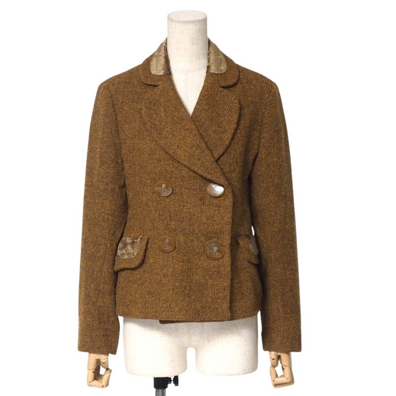 ヴィヴィアンウエストウッド × ハリスツイード 千鳥柄 ツイードコート 関送込☆国内発送 Vivienne Westwood プリンセスコート ﾊﾘｽﾂｲｰﾄﾞ