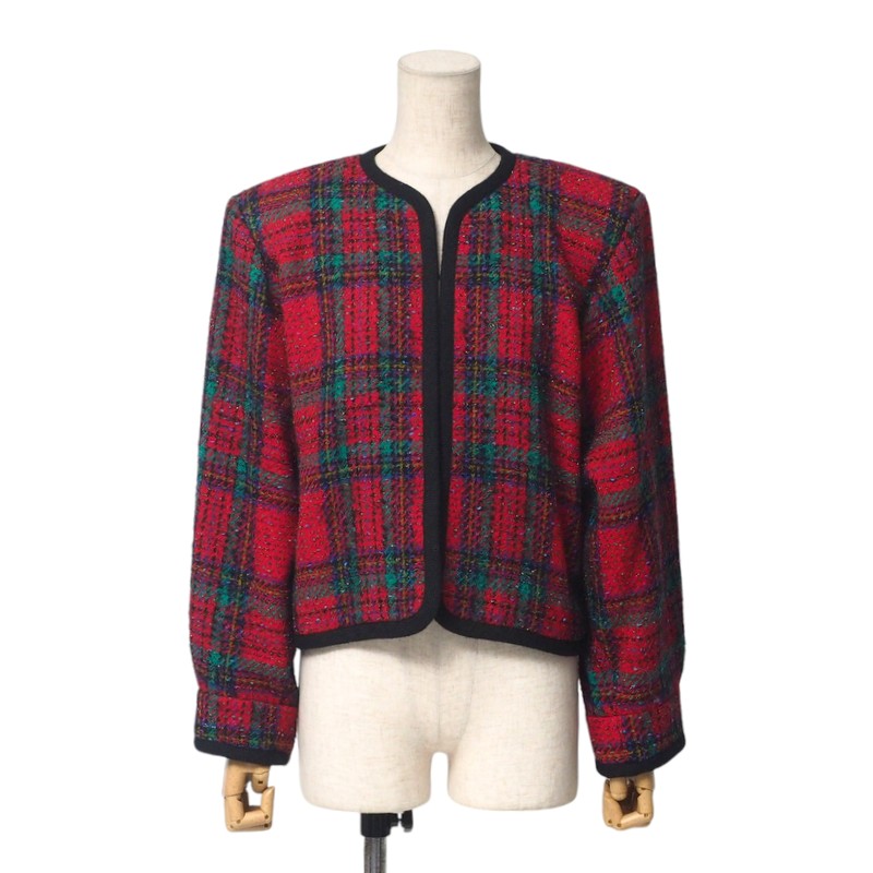 楽天市場】Yves Saint Laurent 90s CHECK FLEECE JACKET Size-L