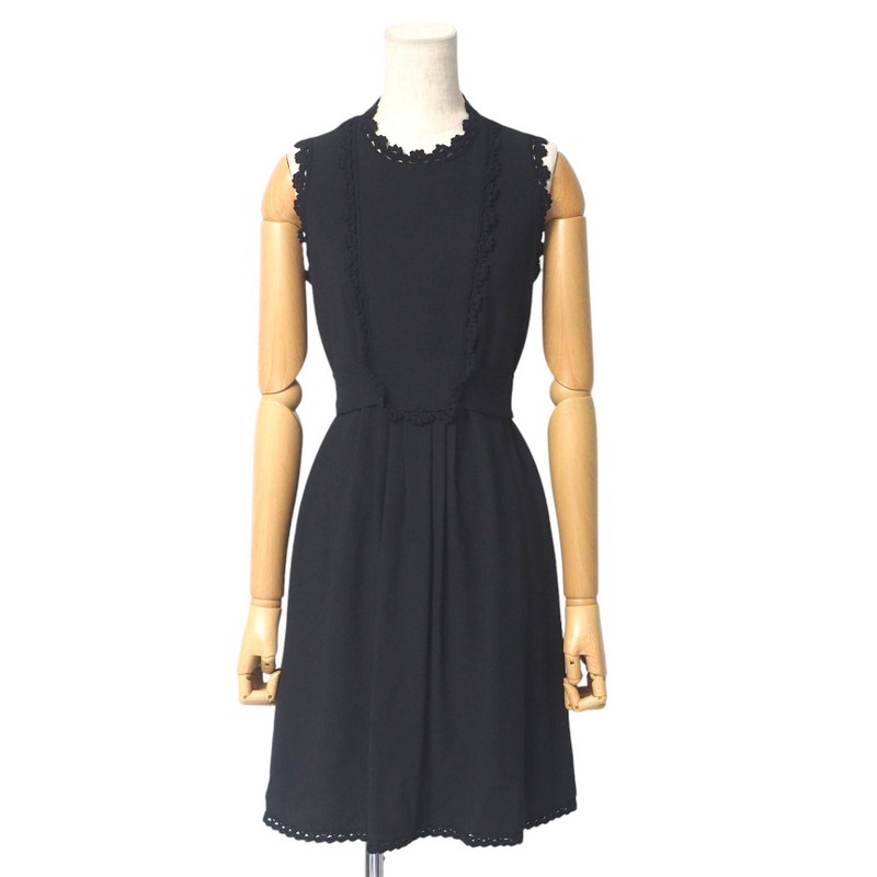 極美品　プラダ　PRADA ワンピース　ジップアップ　ブラック　38 PRADA - 美品 プラダ PRADA ワンピース ドレス ノースリーブ