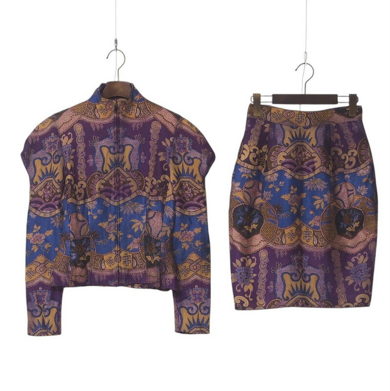Christian Lacroix クリスチャンラクロワ ヴィンテージ スコート背広 大きさ38(I)/4(US) ジャかばい立て セットアップ イタリア製 ブランド名古着【中古】20250318/RA3691