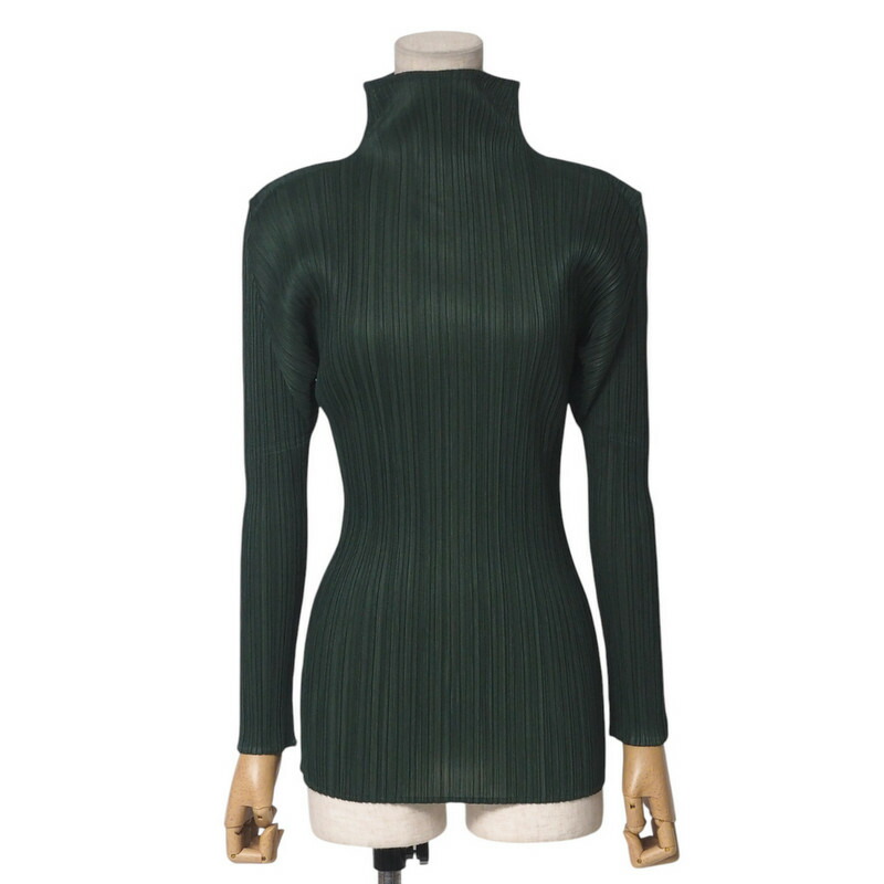 ISSEY MIYAKE イッセイミヤケ カットソー サイズM ハイネック 長袖 プリーツ ブランド古着【中古】20250402/RA4050|トレード店