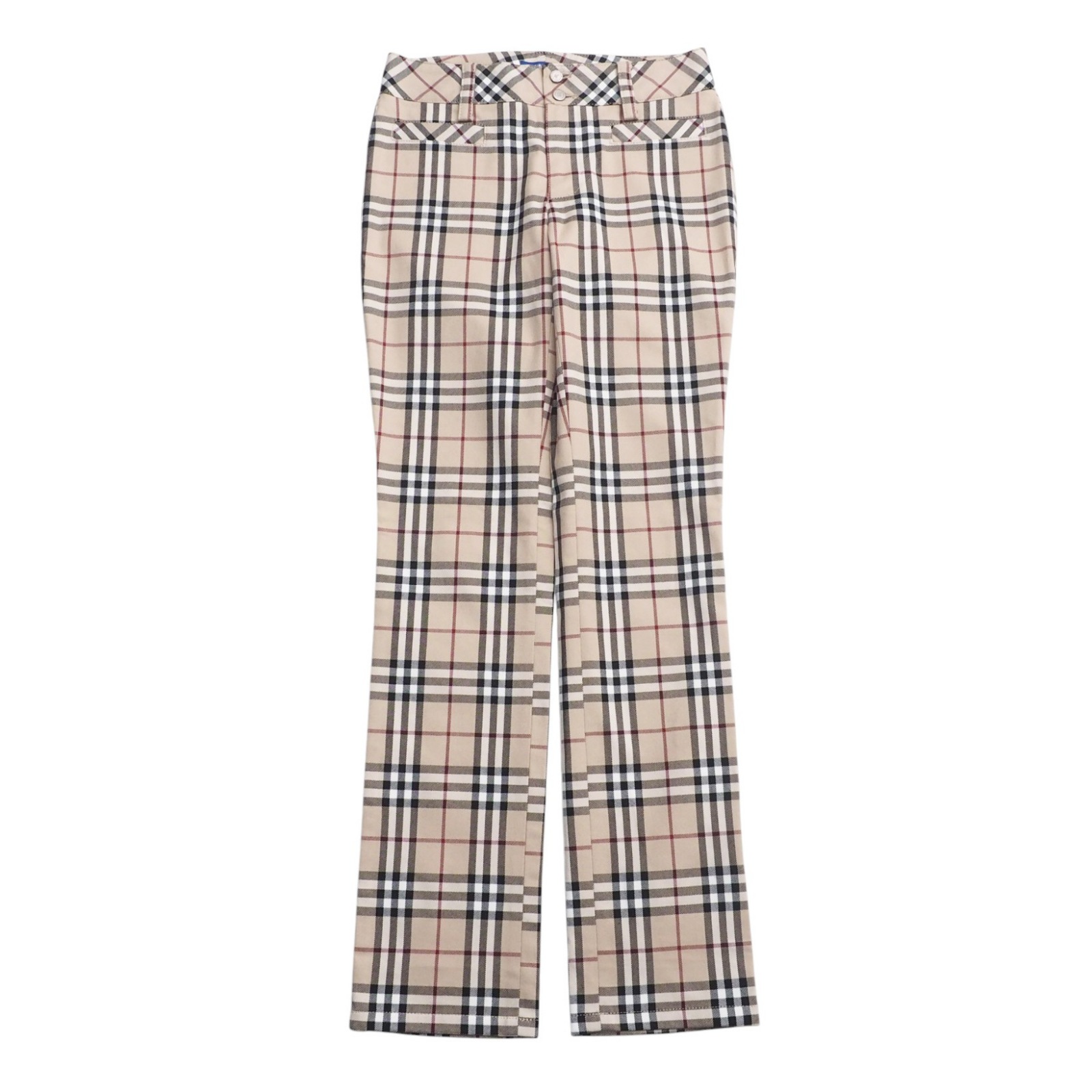 【BURBERRY】ストライプ チェック コットンブレンドワイドパンツ BURBERRY】ストライプ チェック コットンブレンドワイドパンツ
