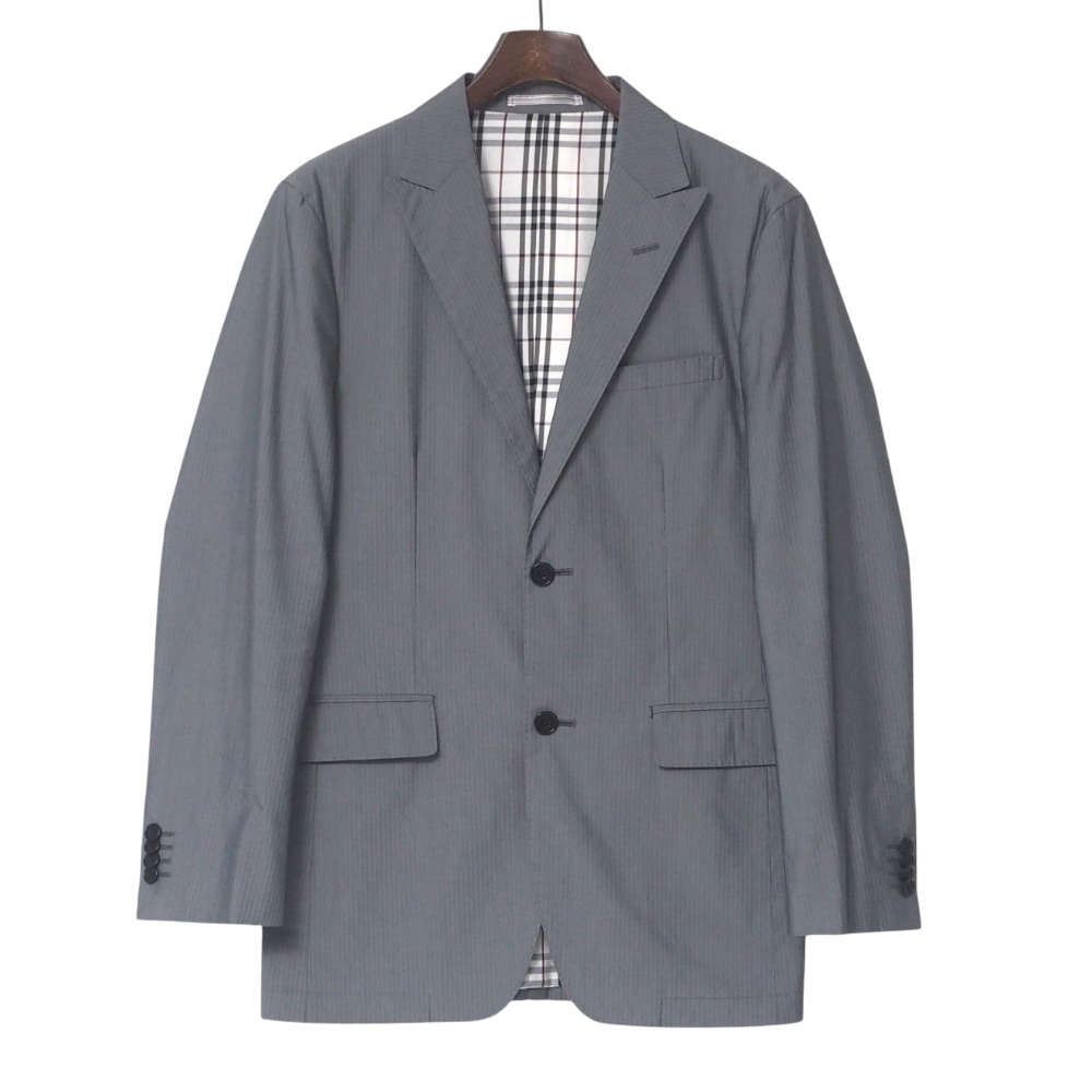 【美品】バーバリーブラックレーベル マリンジャケット ベロア ストライプ 黒 M BURBERRY BLACK LABEL - バーバリー ブラックレーベル銀ボタン