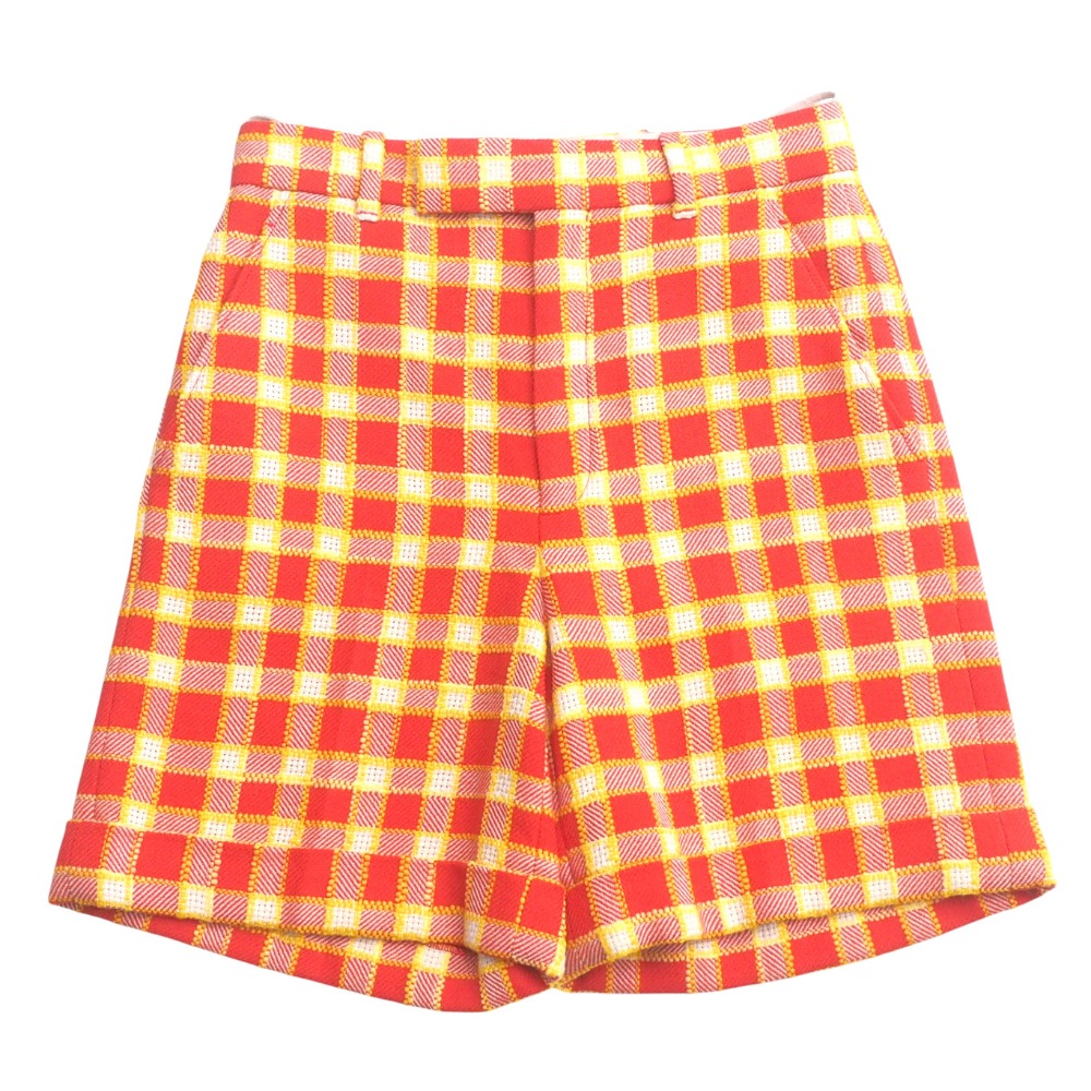 ■美品■GUCCI グッチ ショートパンツ サイズ36 ツイード チェック ミケーレ期 イタリア製 ブランド古着【中古】20250519/RA4772 26,173円