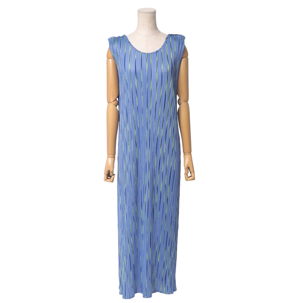 ■美品■PLEATS PLEASE ISSEY MIYAKE 筋目プリーズ イッセイミヤケ 衣装 大きさ5 筋目 ノースリーブ 縞模様【おすすめ】 ブランド名古着【中古】20250612/RA5122