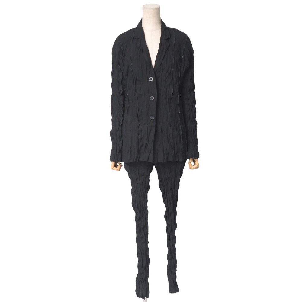ISSEY MIYAKE イッセイミヤケ セットアップ サイズ- シワプリーツ ジャケット 3B テーパード パンツ ブランド古着【中古】20250625/RA5254
