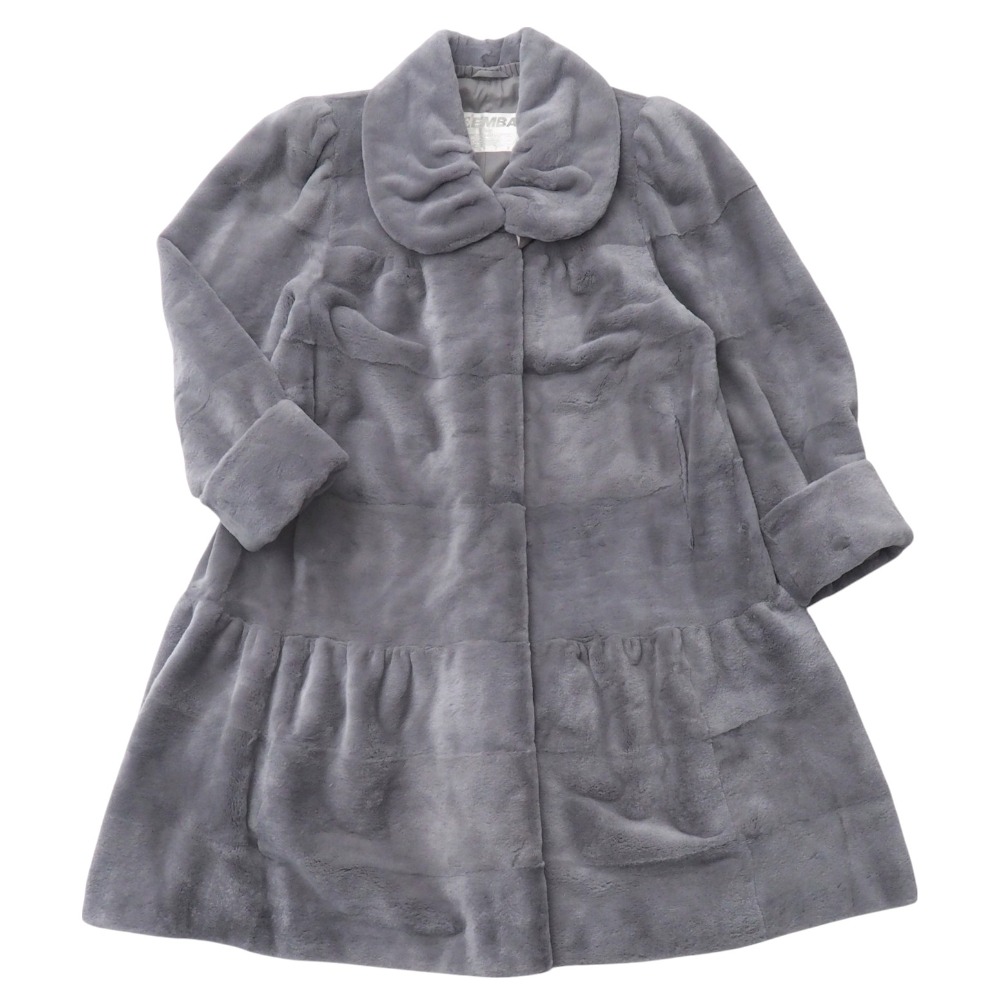 極美品▼EMBA MINK エンバ シェアードウィーゼル 切り替えデザイン リバーシブル 本毛皮コート 良品▽EMBA エンバ シェアードウィーゼル 裏地花柄刺繍入り