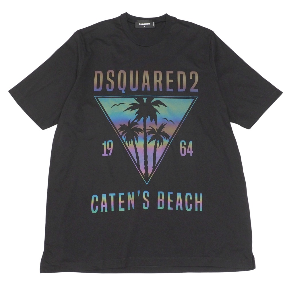 2023SS■DSQUARED2 ディースクエアード 半袖Ｔシャツ サイズS パームツリー ブランドロゴ イタリア製 ブランド古着【中古】20250709/RA5422｜トレード店