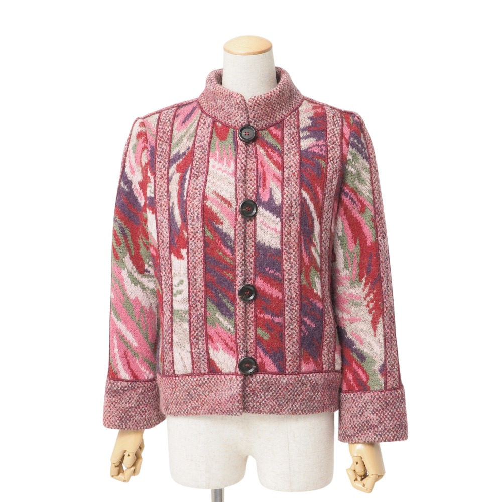 【新品】MISSONI ミッソーニ 総柄Vネックカーディガン イタリア製 40 MISSONI - ミッソーニ カーディガン トップス 長袖 Vネック